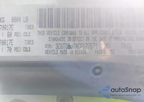 2012 Ram 2500 Slt from USA, damaged, VIN 3C6TD5JTXCG177671